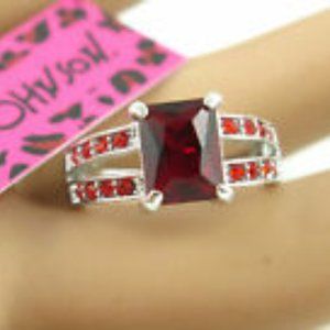 BETSEY JOHNSON Silver Ruby Inspired Ring 6